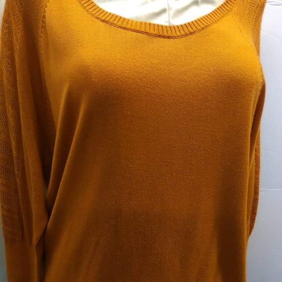 Attention Pointelle Women's Long Sleeve Sweater Color Orange Size XL NWT - Picture 3 of 6